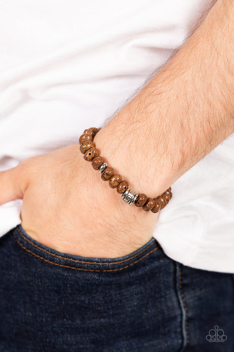 Paparazzi ~ Natural State of Mind ~ Men's Brown Urban Bracelet