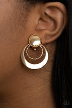 Load image into Gallery viewer, Paparazzi - Refined Ruffles - Gold Clip-On Earrings