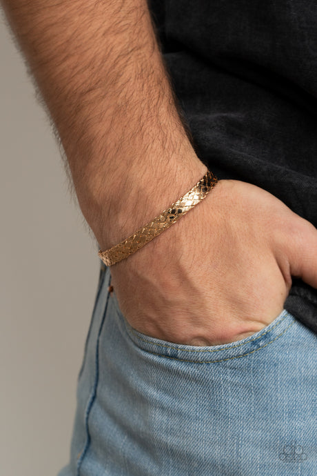 Paparazzi ~ Cable Couture ~ Men's Gold Urban Bracelet