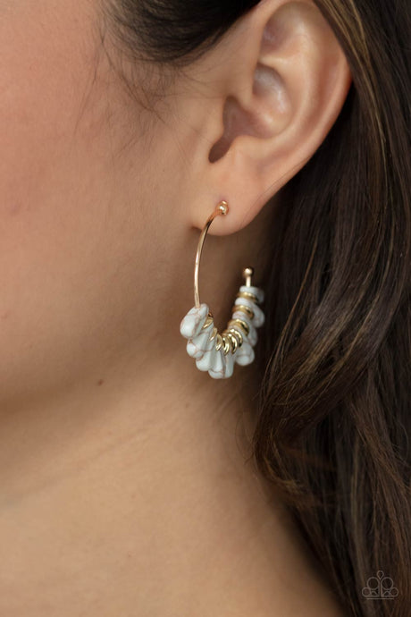 Paparazzi ~ Poshly Primitive ~ White Hoop Earrings