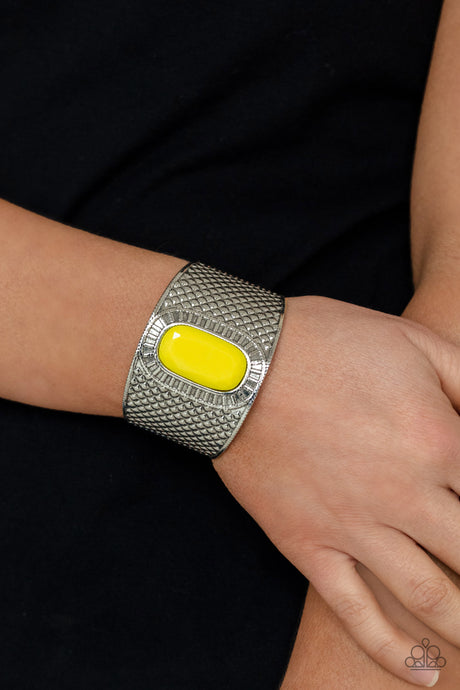 Paparazzi ~ Poshly Pharaoh ~ Yellow Cuff Bracelet