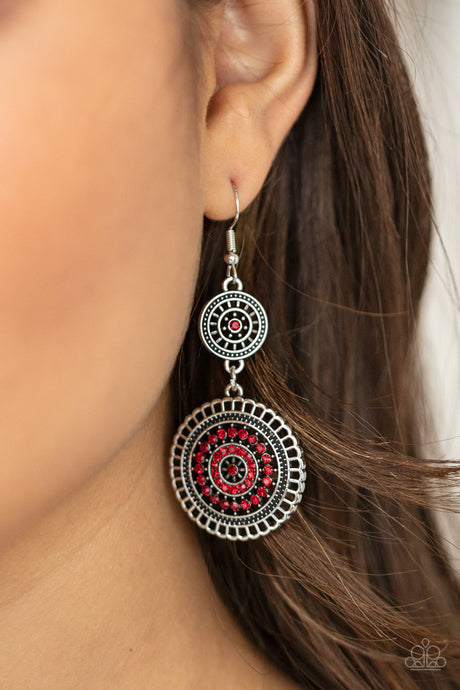 Paparazzi ~ Bohemian Bedazzle ~ Red Earrings