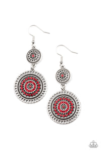 Paparazzi ~ Bohemian Bedazzle ~ Red Earrings