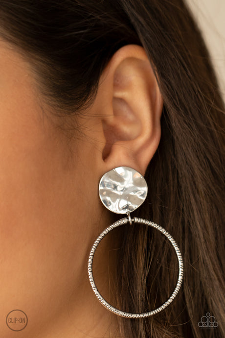 Paparazzi ~ Undeniably Urban ~ Silver Clip-On Earrings