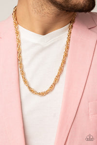 Paparazzi ~ Extra Entrepreneur ~ Men's Gold Urban Necklace and Bracelet Set