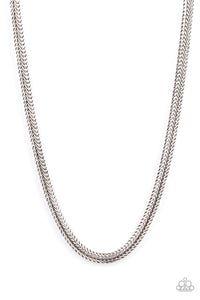 Paparazzi ~ Extra Extraordinary ~ Men's Silver Necklace and Bracelet Set