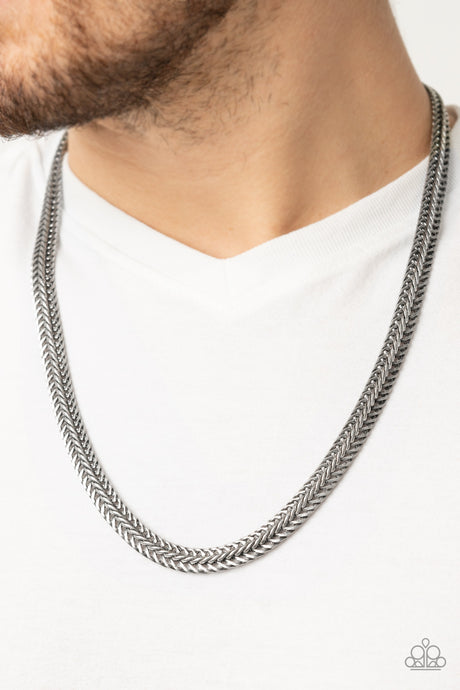 Paparazzi ~ Extra Extraordinary ~ Men's Silver Necklace and Bracelet Set