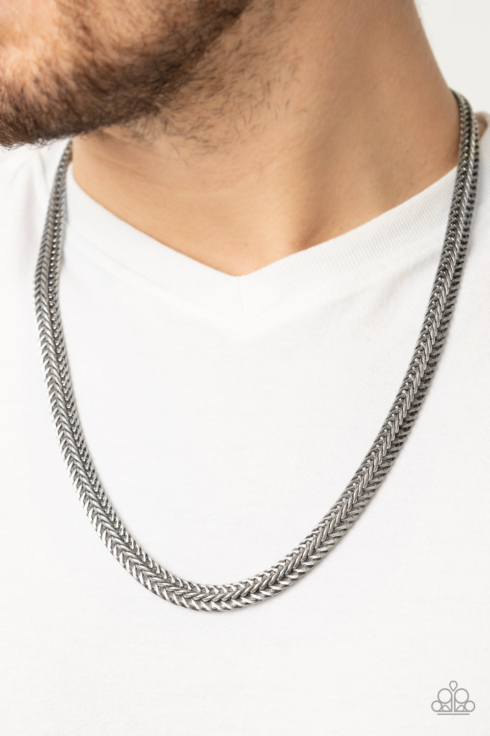 Paparazzi ~ Extra Extraordinary ~ Men's Silver Necklace and Bracelet Set