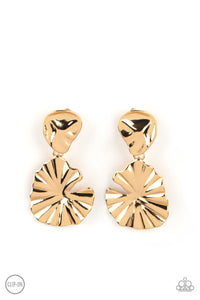 Paparazzi ~ Empress Of The Amazon ~ Gold Clip-On Earrings