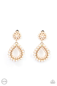 Paparazzi ~ Discerning Droplets ~ Gold Clip-On Earrings