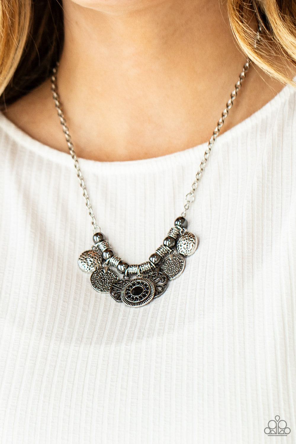 Paparazzi ~ To Coin A Phrase ~ Black Necklace Set