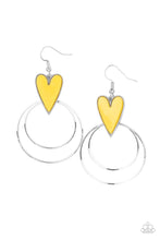 Load image into Gallery viewer, Paparazzi ~ Happily Ever Hearts ~ Yellow Earrings