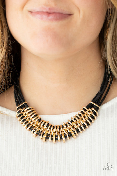 Paparazzi ~ Lock, Stock, and SPARKLE ~ Gold Necklace Set