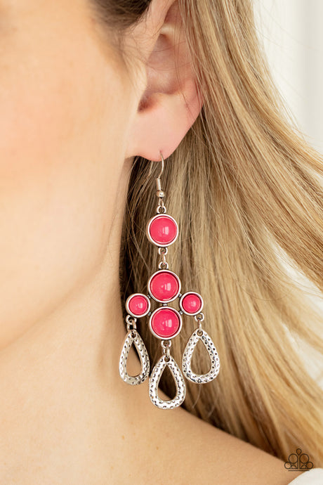 Paparazzi ~ Mediterranean Magic ~ Pink Earrings