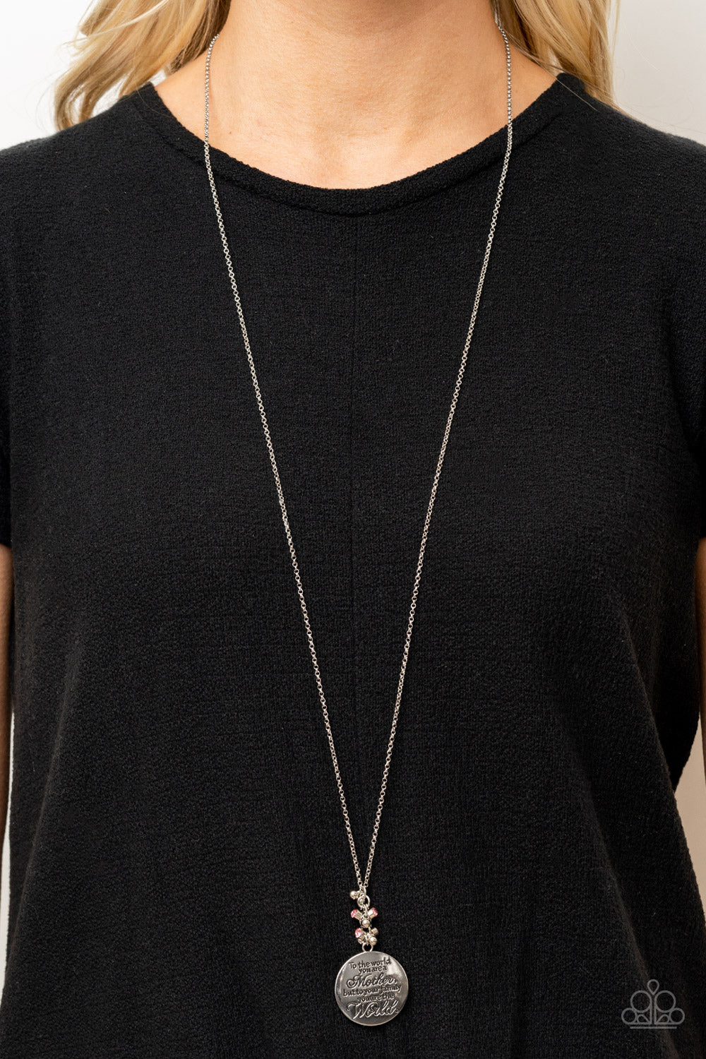 Paparazzi - Maternal Blessings - Pink Inspirational Necklace Set