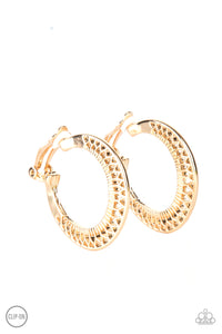 Paparazzi ~ Moon Child Charisma ~ Gold Clip-On Earrings