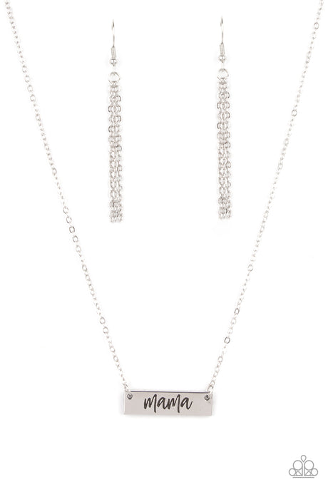 Paparazzi - Blessed Mama - Silver Inspirational Necklace Set