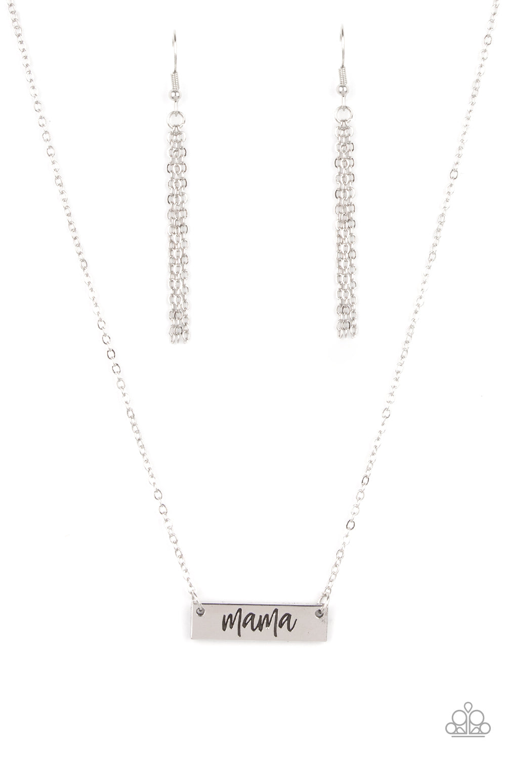 Paparazzi - Blessed Mama - Silver Inspirational Necklace Set