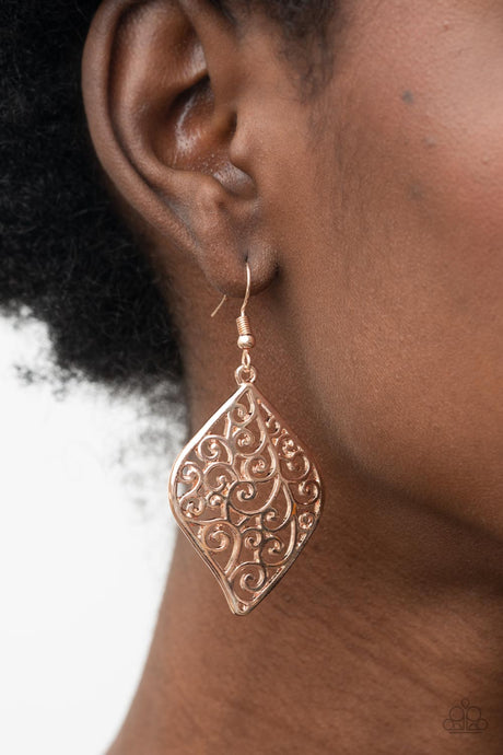 Paparazzi ~ Your Vine Or Mine ~ Rose Gold Earrings