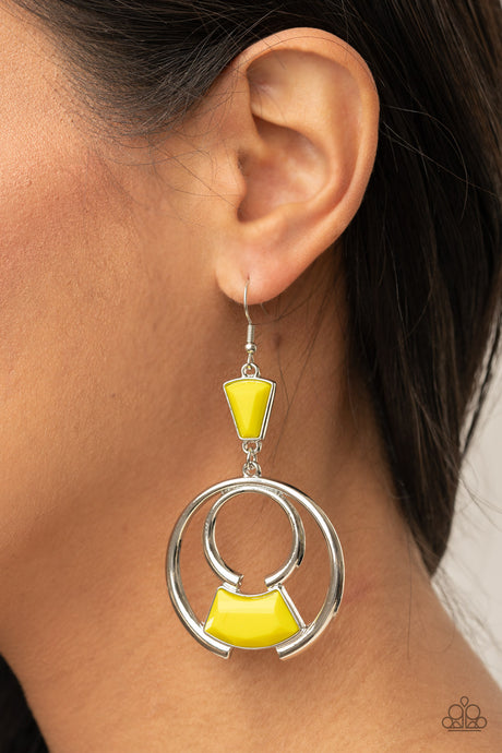 Paparazzi ~ Deco Dancing ~ Yellow Earrings