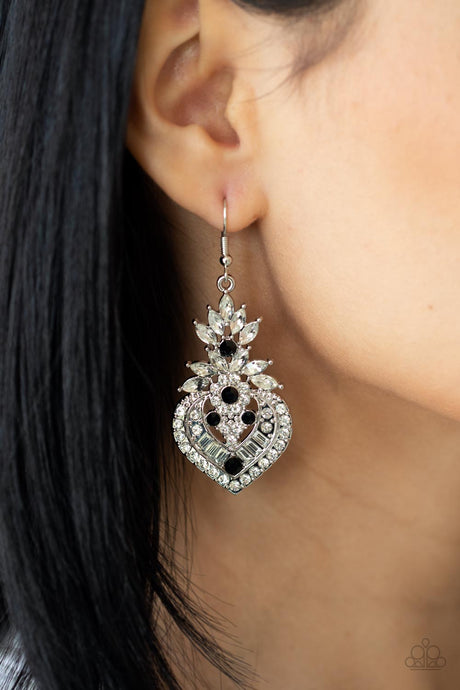 Paparazzi ~ Royal Hustle ~ Black Earrings