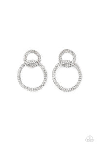 Paparazzi ~ Intensely Icy ~ White Post Earrings