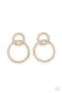 Paparazzi ~ Intensely Icy ~ Gold Post Earrings