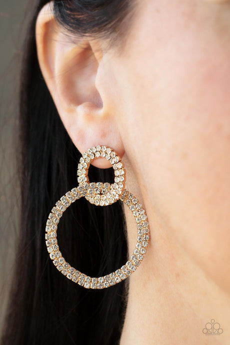 Paparazzi ~ Intensely Icy ~ Gold Post Earrings