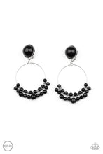 Load image into Gallery viewer, Paparazzi - Cabaret Charm - Black Clip-On Earrings