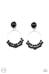 Paparazzi - Cabaret Charm - Black Clip-On Earrings