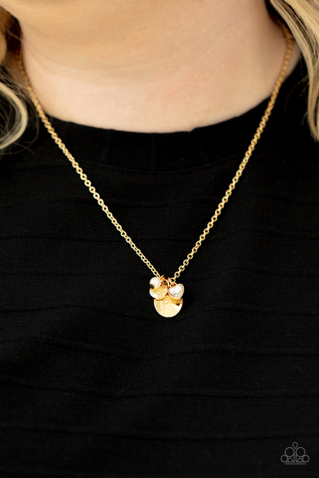 Paparazzi ~ Super Mom ~ Gold Pendant Necklace Set