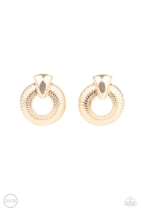 Paparazzi ~ Industrial Innovator ~ Gold Clip-On Earrings