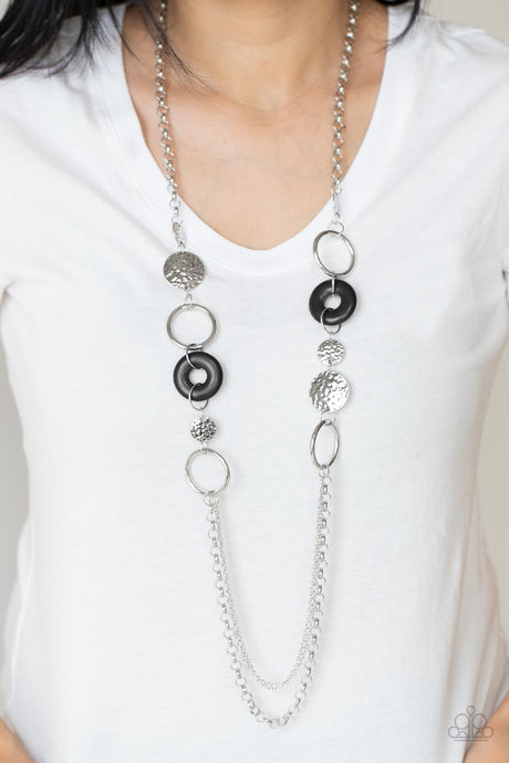 Paparazzi ~ Grounded Glamour ~ Black Necklace Set