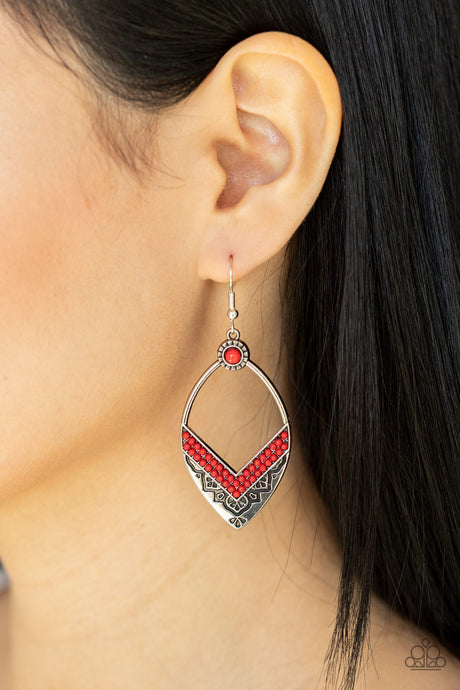 Paparazzi ~ Indigenous Intentions ~ Red Earrings