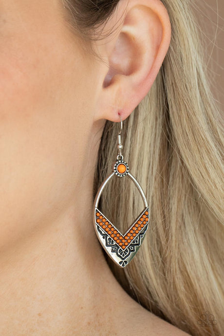 Paparazzi ~ Indigenous Intentions ~ Orange Earrings
