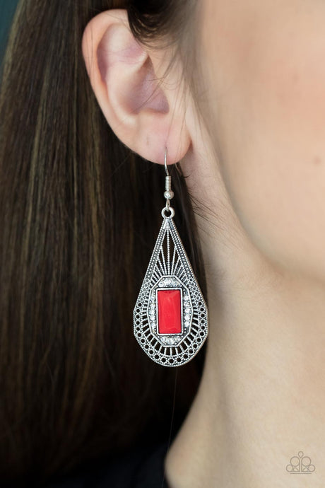 Paparazzi ~ Deco Dreaming ~ Red Earrings