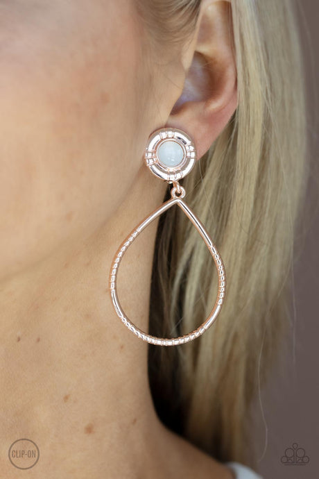 Paparazzi - Fairytale Finish - Rose Gold Clip-On Earrings