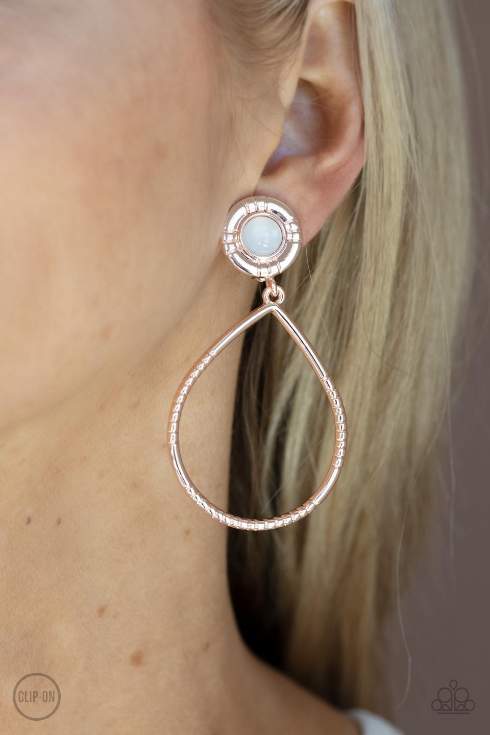 Paparazzi - Fairytale Finish - Rose Gold Clip-On Earrings