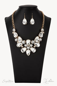 Paparazzi ~ "The Bea"  ~ ZI Collection ~ White Rhinestone Necklace Set