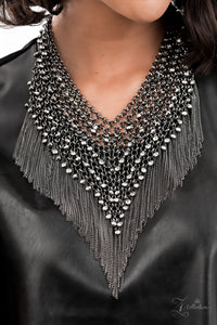 Paparazzi ~ "Impulsive" ~ ZI Collection ~  Black/Gunmetal Necklace Set