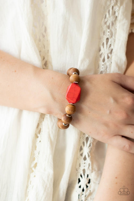 Paparazzi ~ Abundantly Artisan ~ Red Bracelet