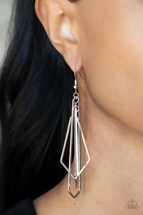 Paparazzi ~ Shape Shifting Shimmer ~ Silver Earrings