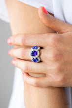 Load image into Gallery viewer, Paparazzi ~ Royal Residence ~ Blue Ring with a Dainty Stretchy Band