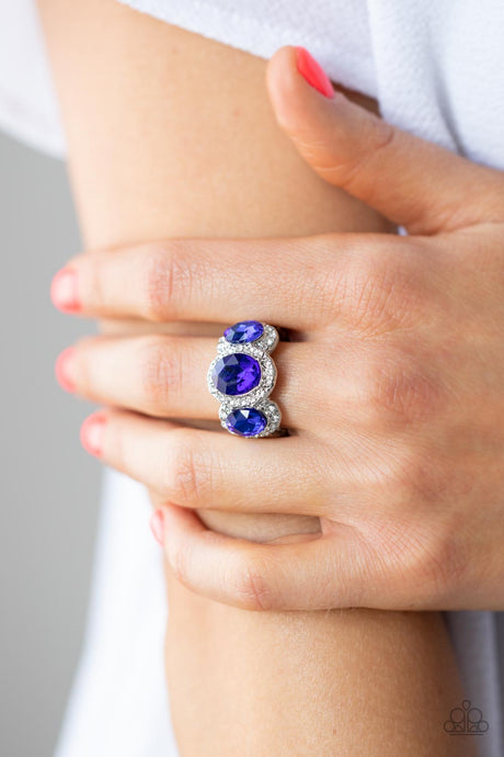 Paparazzi ~ Royal Residence ~ Blue Ring with a Dainty Stretchy Band