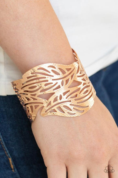 Paparazzi - Leafy Lei - Rose Gold Bracelet - Klassy Jewelz Boutique