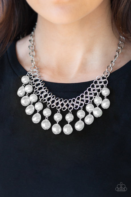 Paparazzi ~ 5th Avenue Fleek ~ White Pearl Necklace Set