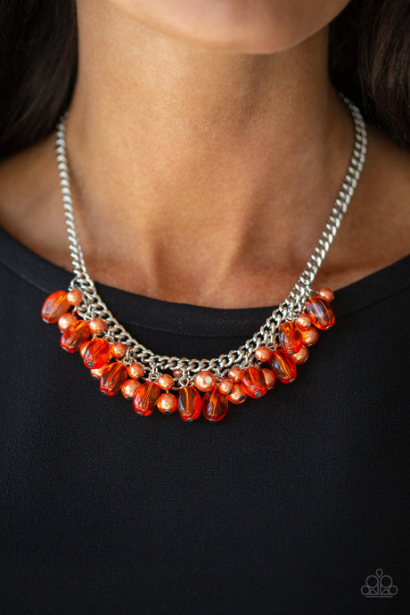 Paparazzi - 5th Avenue Flirtation - Orange Necklace Set