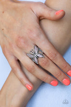 Load image into Gallery viewer, Paparazzi ~ Blinged Out Butterfly ~ Pink Ring with Stretchy Band