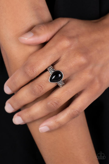 Paparazzi ~ Rainbow Raindrops ~ Black Ring with Dainty Stretchy Band