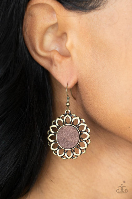Paparazzi ~ Farmhouse Fashionista ~ Brass Earrings
